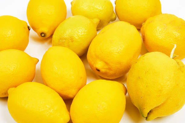 organic lemon against white background