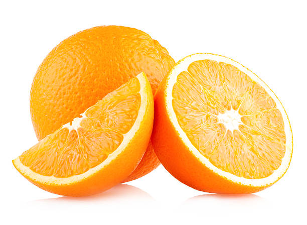 ripe oranges isolated on white background