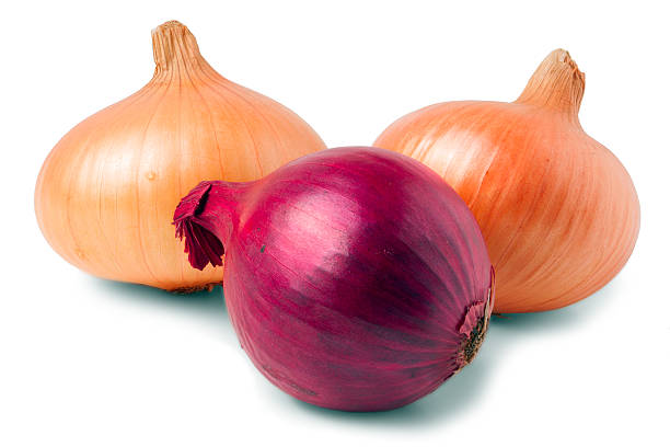 البصل الذهبي / الأصفر (Golden - Yellow Onion) red onion bulb isolated on white background cutout